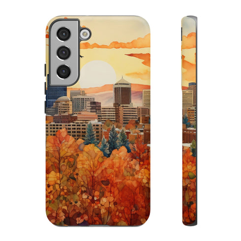 An Urban Autumn Overlook - Impact Resistant Phone Case Samsung Galaxy S22 Plus Matte